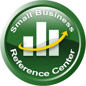Small Business Reference Center logo with a 3-bar chart and arrow in the center