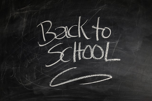 school blackboard featuring the words Back to School written in white chalk