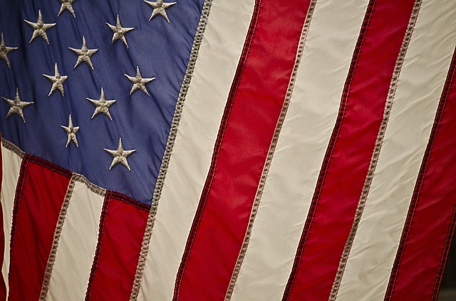 close up of american flag