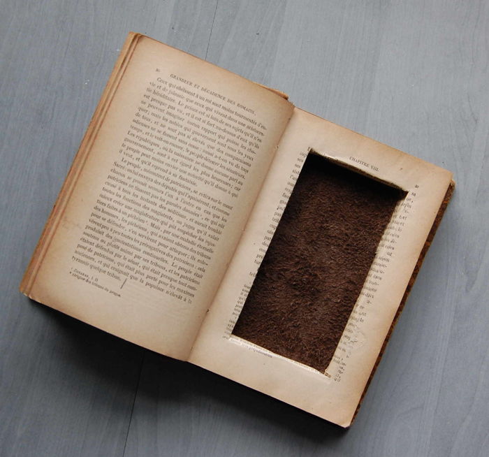 book with a secret cut out inside to hide items in discretely