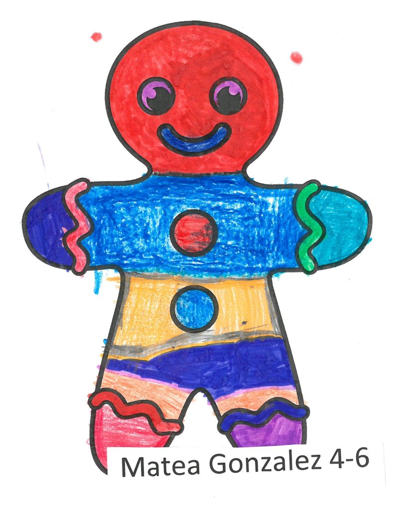 coloring page of a gingerbread man